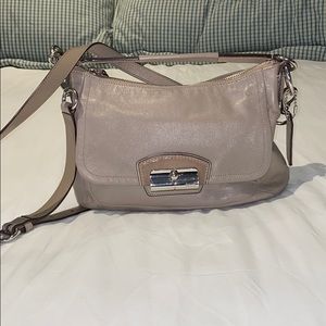 Coach Leather Taupe Purse (crossbody detachable)